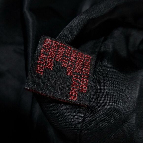 VINTAGE 90's Dad Leather Jacket Oversized Button Down Blazer Black Large Y2K - Picture 10 of 11